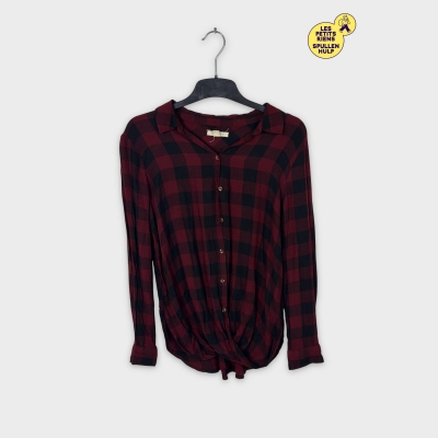 Chemise à carreaux bordeaux et noire Springfield S