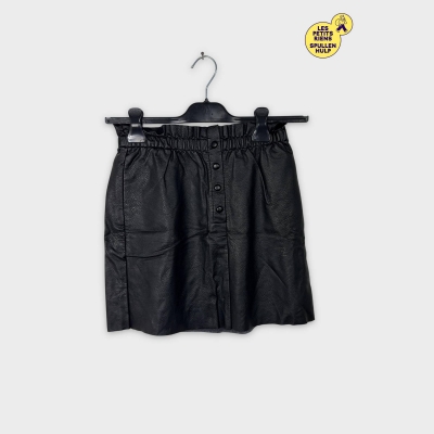 Jupe simili cuir noire Kiabi S 36 courte tendance