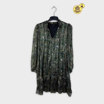 Robe fluide Lola liza verte et dorée à motifs floraux M 💛