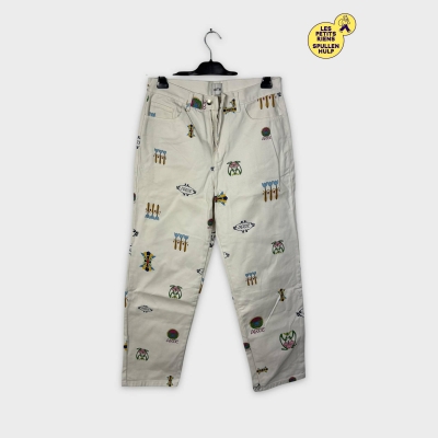 Pantalon Arte blanc imprimé motifs taille L