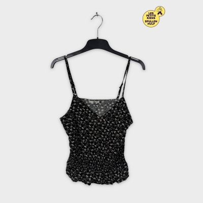 Top fleuri noir America today M 🌸