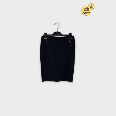 Jupe noire Alysi à fermeture éclair dorée S 36