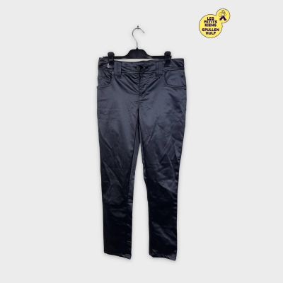 Pantalon slim noir satiné Galliano XL