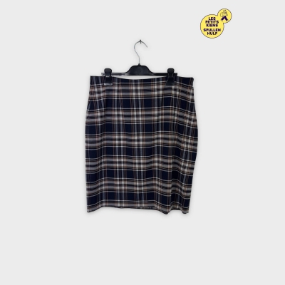 Mini-jupe à carreaux bleu marine beige blanc XL autre