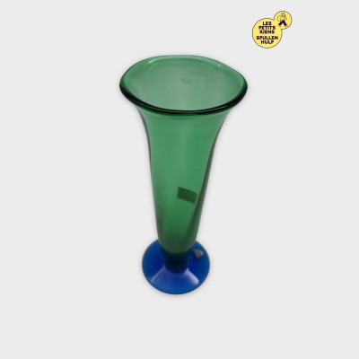 Vase Orrefors Suède en verre bicolore bleu et vert