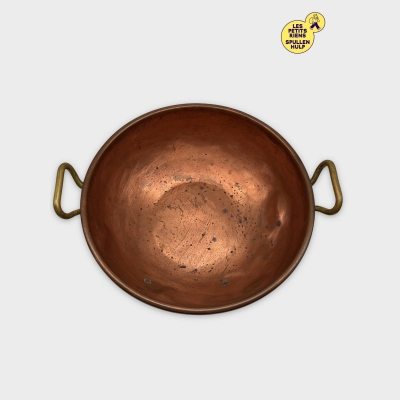 Bassine à confiture en cuivre avec anses en laiton enchères