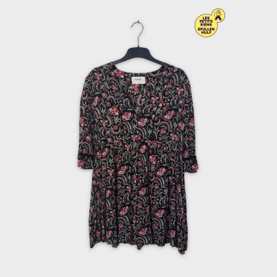Robe Ba&sh noire à motifs floraux rouges et verts M 💛