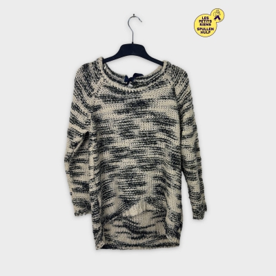 Pull à motifs noir et beige Pull&bear L 💛