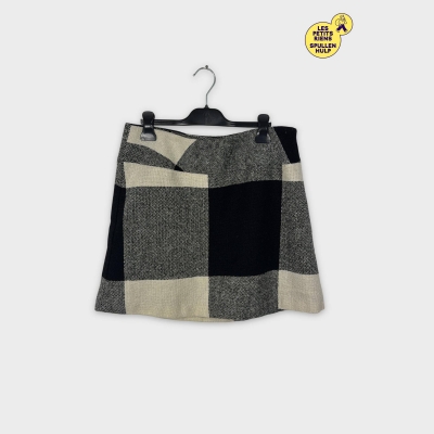 Mini-jupe Promod à carreaux noir et crème XL 42