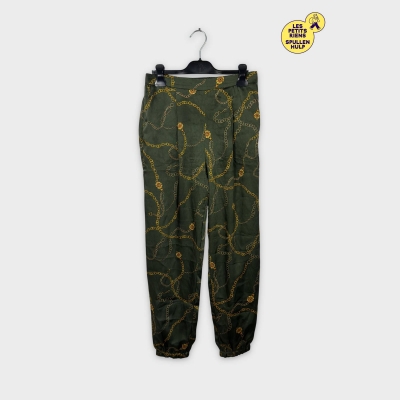 Mng Pantalon Vert Imprimé Chaînes S