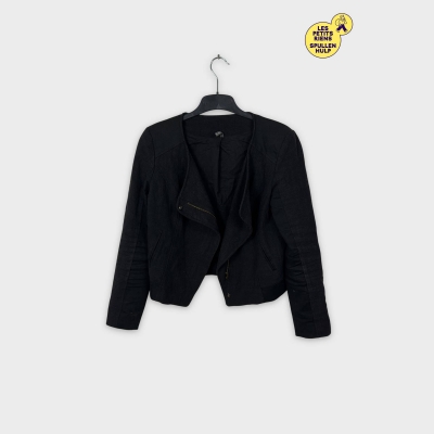 Veste courte noire Naf naf L 40 élégante et intemporelle