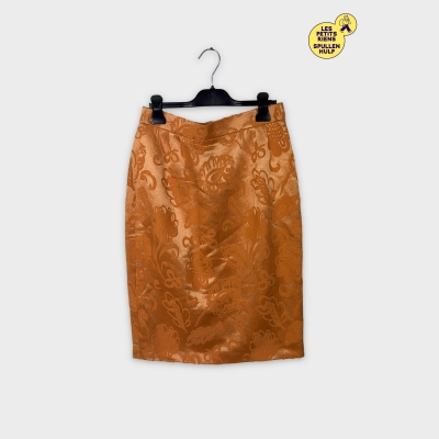 Jupe vintage Louis féraud orange motifs floraux L 💛