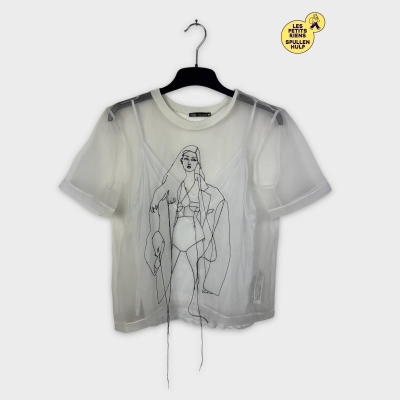 T-shirt Transparent Zara avec Broderie M 💛