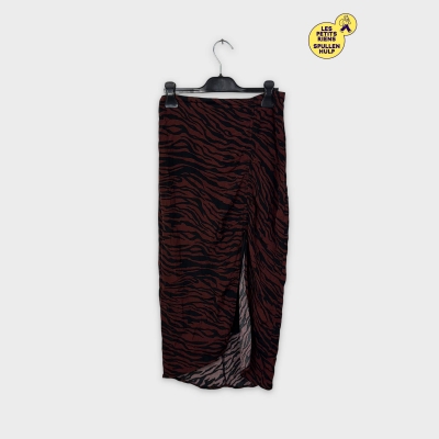 Jupe midi Stradivarius imprimé zèbre rouge XS 💛