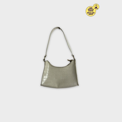Sac bandoulière blanc effet croco petit 👜
