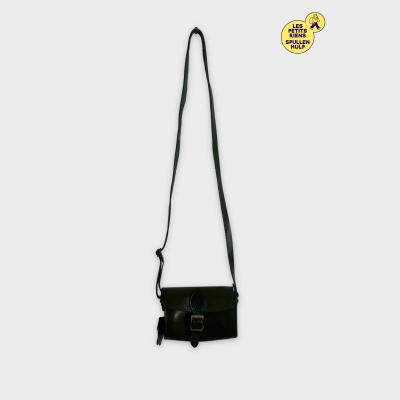 Sac bandoulière cuir vert unique très bon état