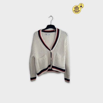 Gilet Cardigan Zara crème à rayures S 💛