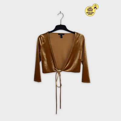Top cache-cœur velours doré manches longues Forever 21 S 💛