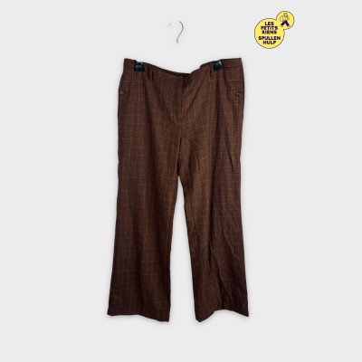 Pantalon Sisley à carreaux orange et marron 4XL 48 20