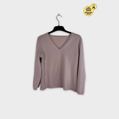 Pull rose col V en cachemire doux et confortable