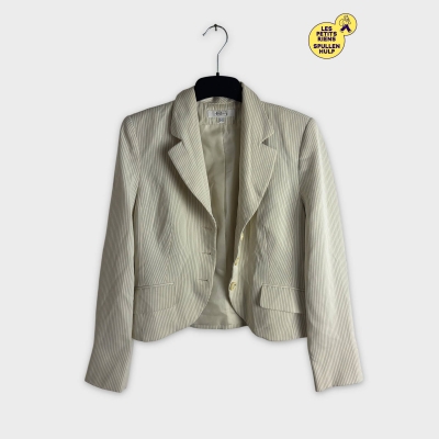 Blazer rayé beige classique chic décontracté M/38 👚