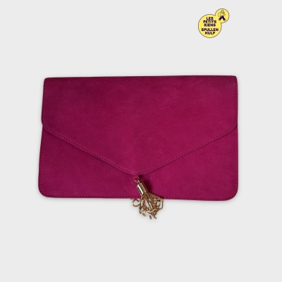 Pochette fuchsia Asos avec pompon doré