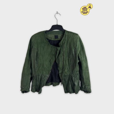 Veste cuir verte Chino