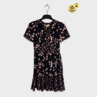 Robe noire à fleurs roses Michael Michael Kors XXS 💛