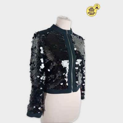 Veste noire à paillettes United Colors of Benetton S