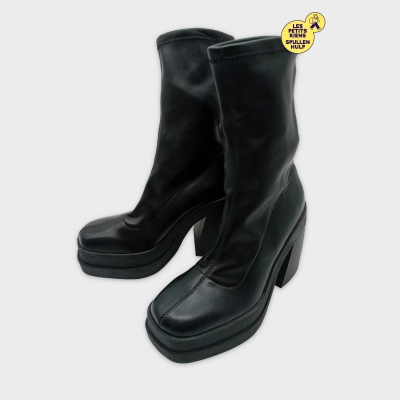 Bershka Bottines noires à plateforme Taille 38