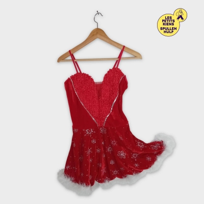 Robe rouge Noël flocons fausse fourrure Taille unique 🎄