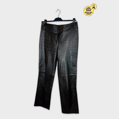 Pantalon Cuir Marron foncé Claudia Sträter Xl 42 (V3327)