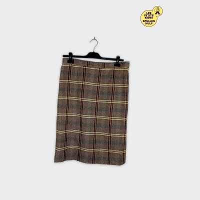 Jupe Droite À Carreaux Vintage Rodier Xxl 44 16 (T3554)
