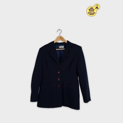 Veste Blazer Bleu Marine Classique Xl 42 14 (T3558)