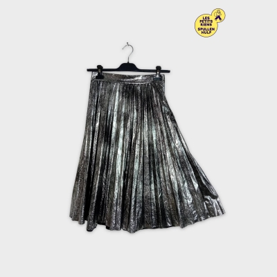 Jupe Plissée Argentée Zara L 40
