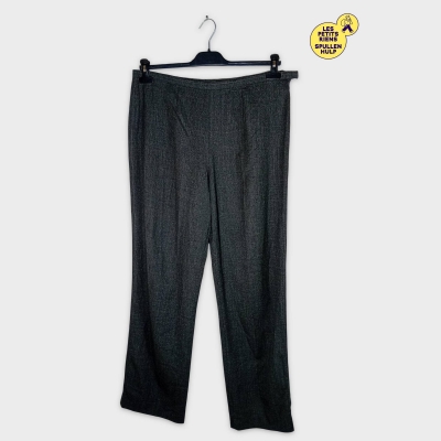 Pantalon Droit Gris Escada T44 En Laine Vierge Et Élasthanne
