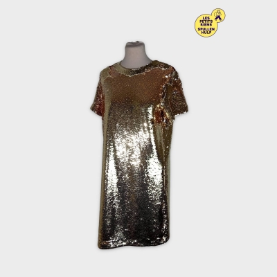 Robe À Sequins Dorés Emporio Armani S