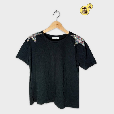 T-shirt Noir Mango Étoiles Multicolores S