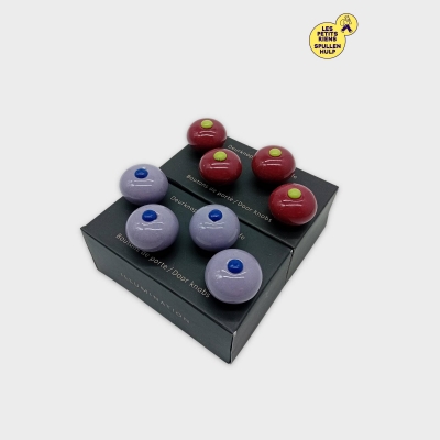 Lot de 8 boutons De Porte Illumination Rouges Et Lilas Déco Intérieure