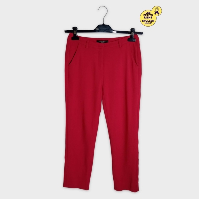 Pantalon Rouge Coupe Cigarette Max Mara Xs 34