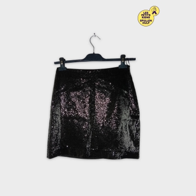 Jupe Courte Noire À Sequins Massimo Dutti S