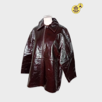 Veste Cuir Bordeaux Zara L neuve