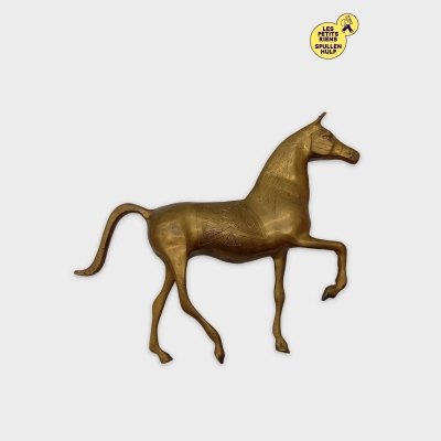 Figurine Cheval Décorative En Laiton Vintage