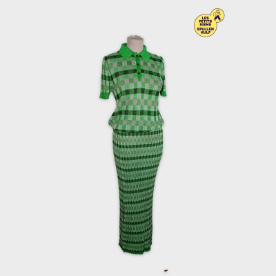 Ensemble Top et Jupe Moulante À Carreaux Mango M