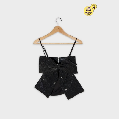 Robe Noire À Paillettes Zara Xs