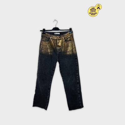 Jean Zara Noir Métallisé Taille L 40
