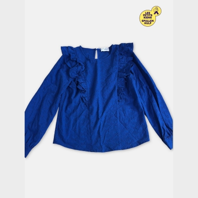 Chemisier bleu brodé 🛒