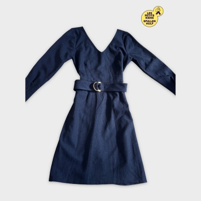 Robe Chemise Bleu Marine Ceinturée 👗