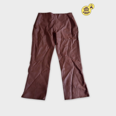 Symbiose collection Pantalon Droit Effet Cuir Marron 🛒
