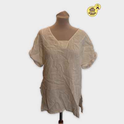 Chemisier Zara basic blanc cassé à manches courtes 🛒